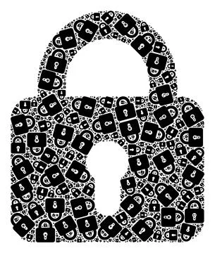 Lock Recursive Mosaic of Lock Icons Illustrazione stock