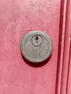 Lock on  the red door Stock Photos