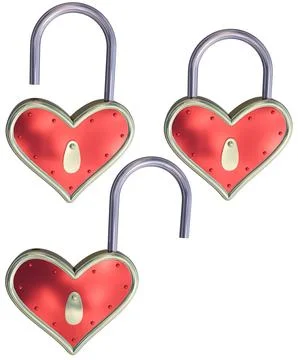 Lock red heart Stock Illustration