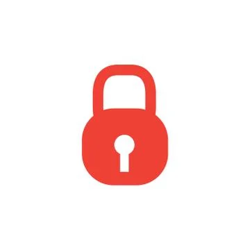 Lock Red Icon On White Background. Red Flat Style Vector Illustration. イラスト素材