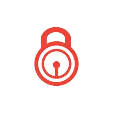 Lock Red Icon On White Background. Red Flat Style Vector Illustration. Stockillustratie