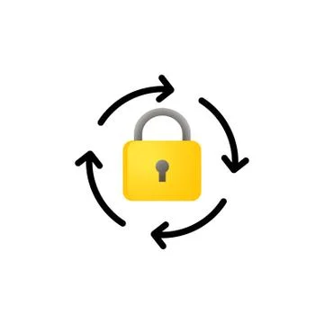 Lock reload icon. Rotation arrows with lock outline icon. Update password Stock Illustration