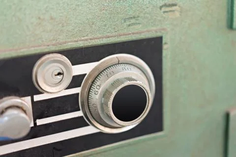 Lock on safe box of security metal Stock Photos