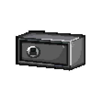 Lock safe pixel art vector illustration sign color Stock Illustration