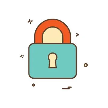 Lock safe security icon vector design Stock Illustration