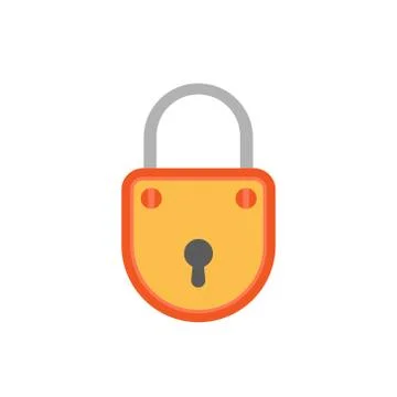 Lock safety on white background. Vector illustration in trendy flat style. Stock Illustration