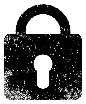 Lock Scratched Icon Image Stock Illustration