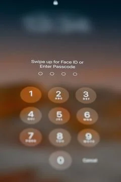 Lock screen on apple device Stock Photos