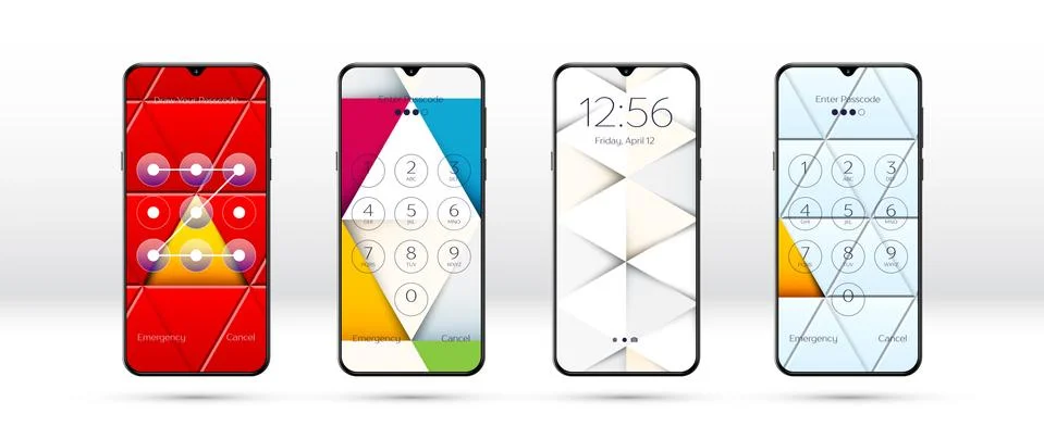 Lock screen background or smartphone wallpaper as pattern with triangles 스톡 일러스트