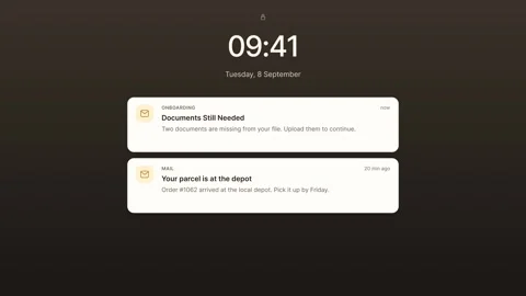 Lock screen documents reminder landscape Stock Footage 346308531