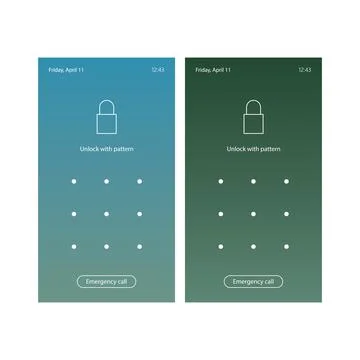 Lock screen icon in smartphone. Vector illustration eps 10 Stock Illustration