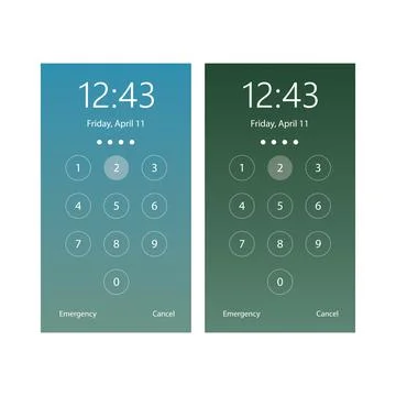 Lock screen icon in smartphone. Vector illustration eps 10 Stock Illustration