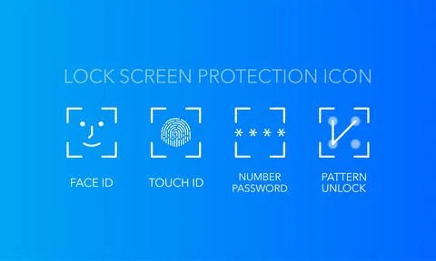 Lock screen protection icon. Lock screen protection for mobile app design. イラスト素材