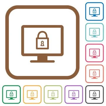 Lock screen simple icons Illustrazione stock