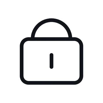 Lock Secure Black White Line Icon Editable Stroke Vector Symbol Illustrazione stock