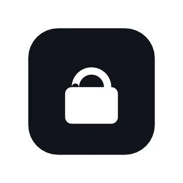 Lock Secure Icon Black Rounded Square Button Business Finance Symbol Vector Illustrazione stock