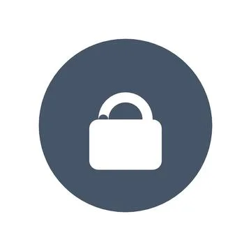Lock Secure Icon Color Circle Button Business Finance Symbol Vector Illustrazione stock