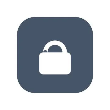Lock Secure Icon Color Rounded Square Button Business Finance Symbol Vector Illustrazione stock