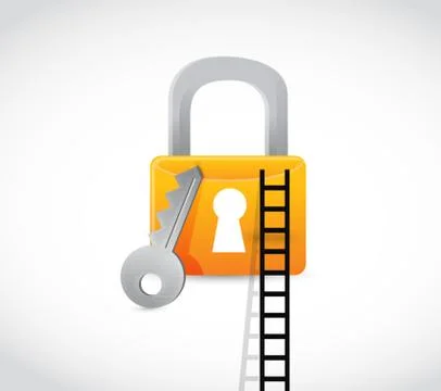Lock secure ladder concept illustration Stock Illustration