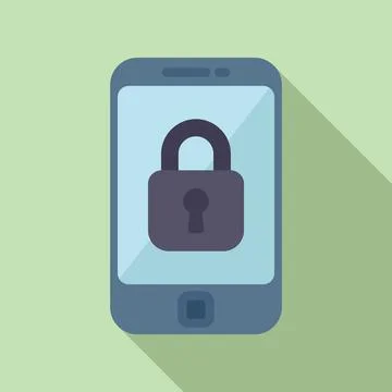 Lock secured phone icon flat vector. Id process multifactor Stock-Illustration