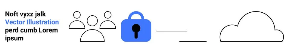 Lock Securing Cloud and Users Representing Data Protection and Privacy Stock Illustration