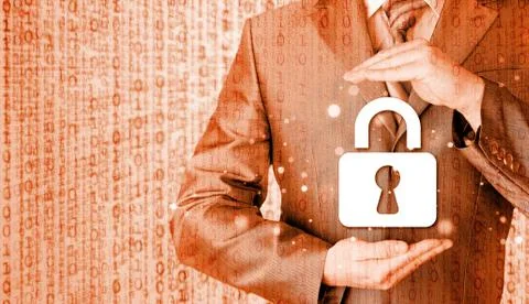 Lock security businessman protect concept Stock-Illustration