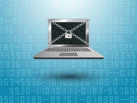 Lock security computer 스톡 일러스트