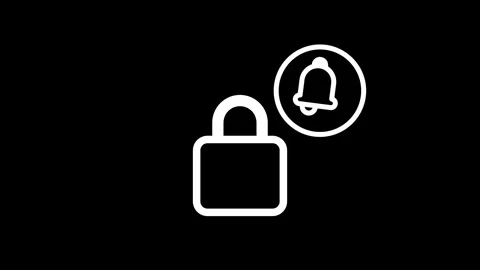 Lock Security Notification Stock Footage 334461809