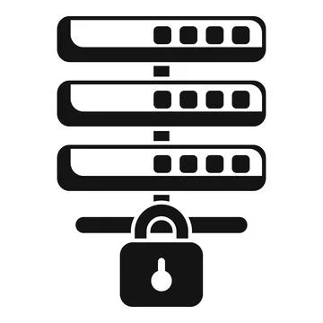 Lock server data icon simple vector. Privacy policy Stock Illustration