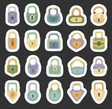 Lock set in scandinavian style Stock Illustration