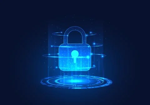 Lock set on technology circle It is a smart locking technology that prevent.. Stockillustratie