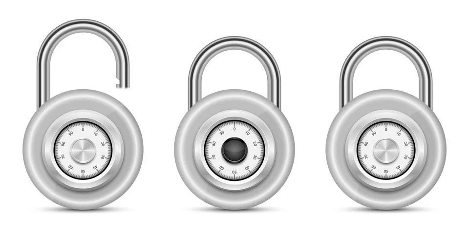 Lock set vector design illustration isolated on white background Illustrazione stock