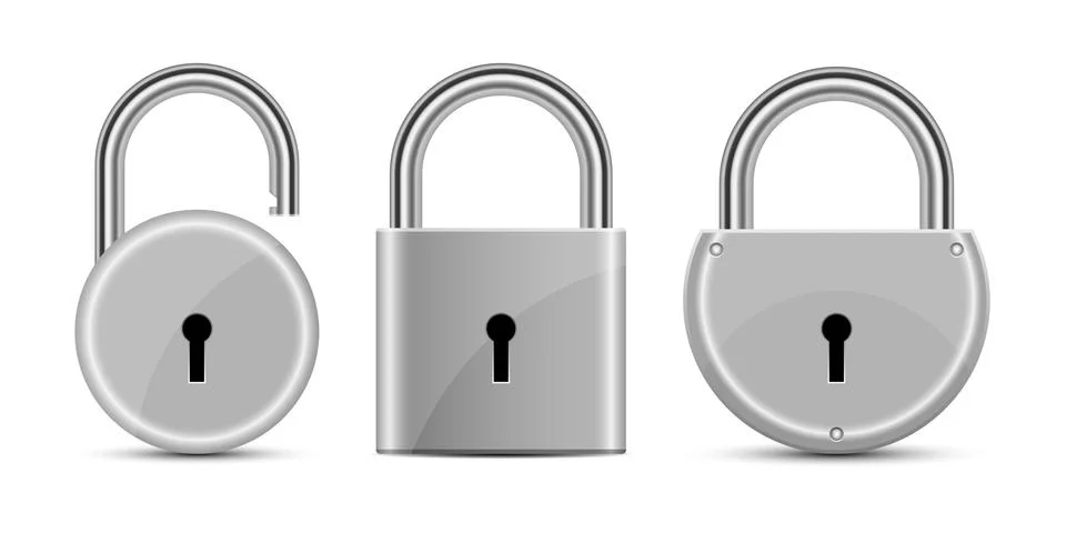 Lock set vector design illustration isolated on white background Stock Illustration