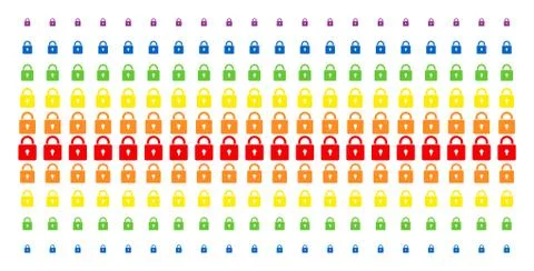 Lock Shape Halftone Spectral Pattern イラスト素材