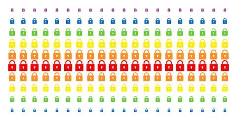 Lock Shape Halftone Spectrum Effect Stockillustratie
