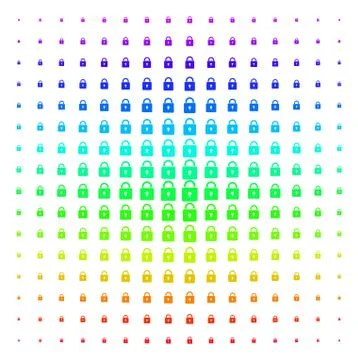 Lock Shape halftone Spectrum grid イラスト素材