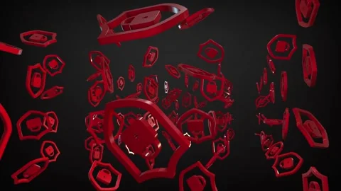 Lock shield cloud circuits Floating in the sky 4K Stock Footage 343586111