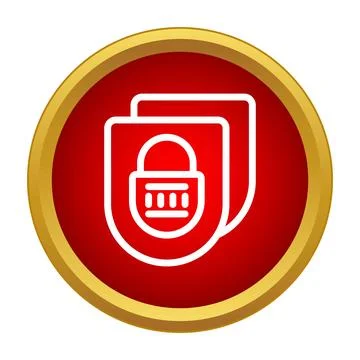 Lock shield icon illustrating data security protection Stock Illustration