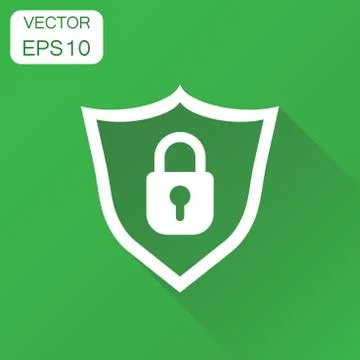 Lock with shield security icon. Business concept padlock pictogram. Vector il Stock Illustration