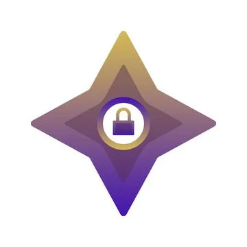 Lock shuriken logo element design template icon Stock Illustration