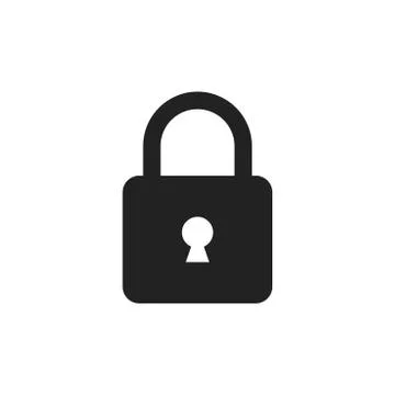 Lock sign vector icon. Padlock locker illustration. Business concept simple f Illustrazione stock