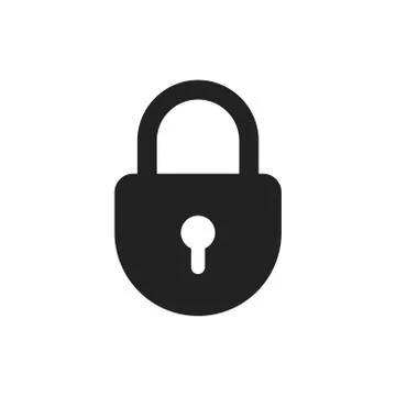 Lock sign vector icon. Padlock locker illustration. Business concept simple f Stock Illustration