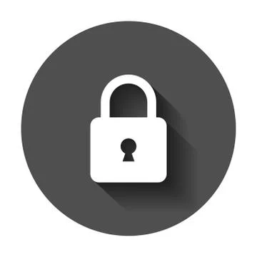 Lock sign vector icon. Padlock locker illustration. Business concept simple f Stock Illustration