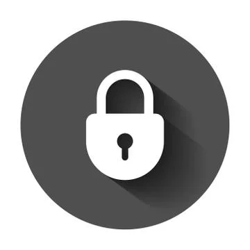Lock sign vector icon. Padlock locker illustration. Business concept simple f Stock Illustration