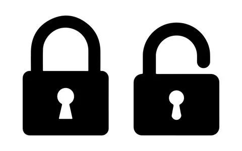 Lock silhouette icon set  vector illustration on white background Stock Illustration