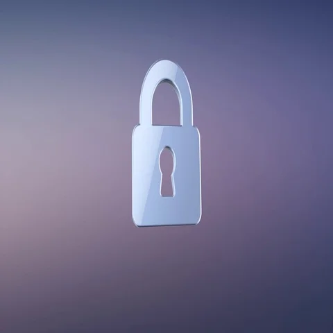 Lock Silver 3d Icon Video stock 69727427