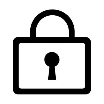 Lock simple icon for apps and websites isolated on white background Illustrazione stock