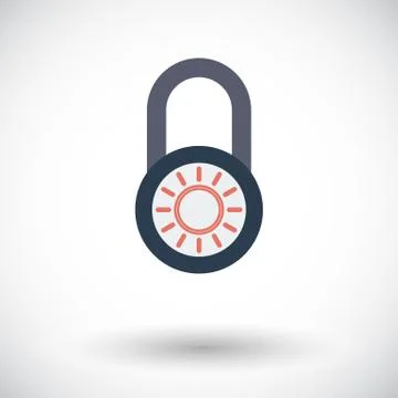 Lock single icon Stock Illustration