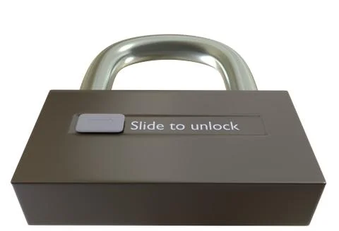 Lock with slide to unlock button 3d illustration Stock Illustration
