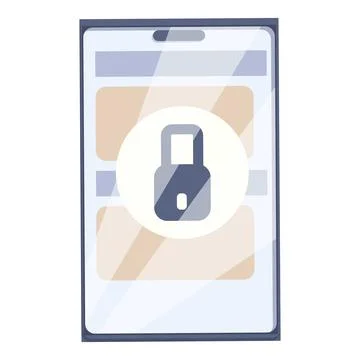 Lock smart control icon cartoon vector. Lesson computer Stockillustratie